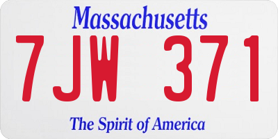 MA license plate 7JW371