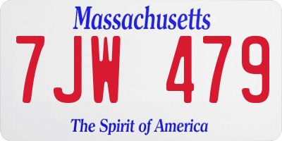 MA license plate 7JW479