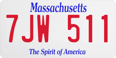 MA license plate 7JW511