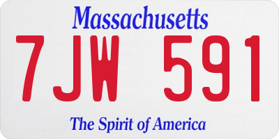 MA license plate 7JW591