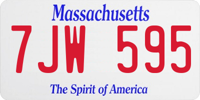 MA license plate 7JW595