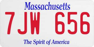 MA license plate 7JW656