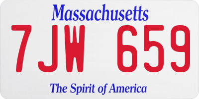 MA license plate 7JW659