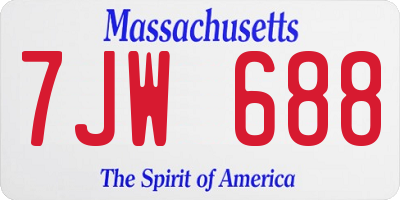MA license plate 7JW688