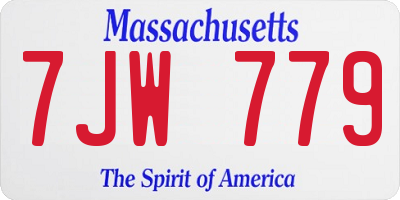 MA license plate 7JW779
