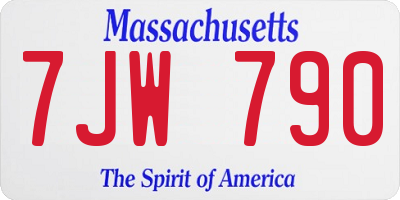 MA license plate 7JW790