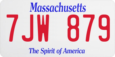 MA license plate 7JW879