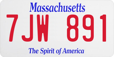 MA license plate 7JW891