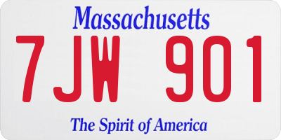 MA license plate 7JW901