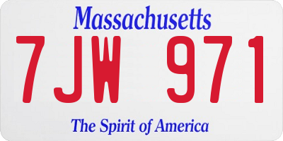 MA license plate 7JW971