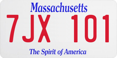 MA license plate 7JX101