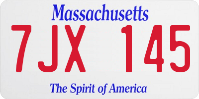 MA license plate 7JX145