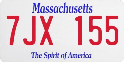 MA license plate 7JX155