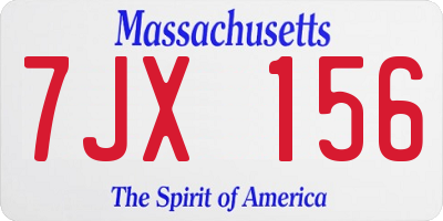 MA license plate 7JX156