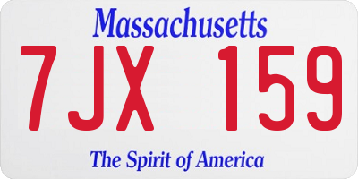MA license plate 7JX159