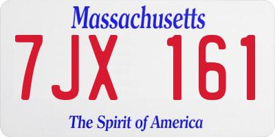 MA license plate 7JX161