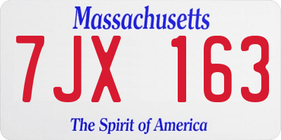 MA license plate 7JX163
