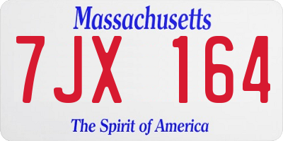 MA license plate 7JX164