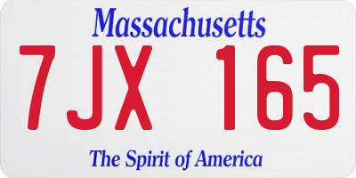 MA license plate 7JX165
