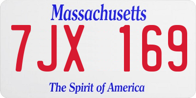 MA license plate 7JX169