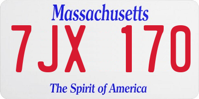 MA license plate 7JX170