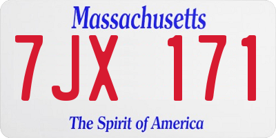 MA license plate 7JX171