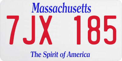 MA license plate 7JX185