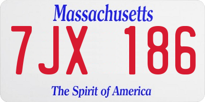 MA license plate 7JX186