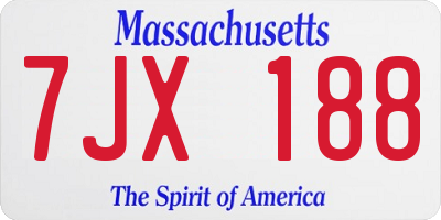 MA license plate 7JX188