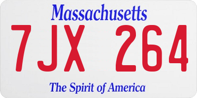 MA license plate 7JX264