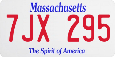 MA license plate 7JX295