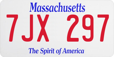 MA license plate 7JX297