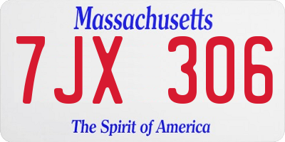 MA license plate 7JX306