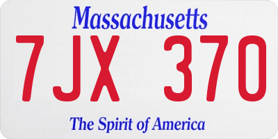 MA license plate 7JX370