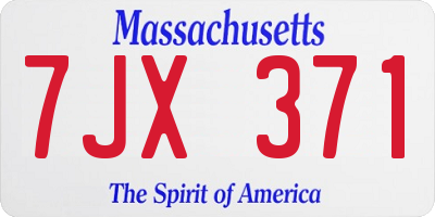 MA license plate 7JX371