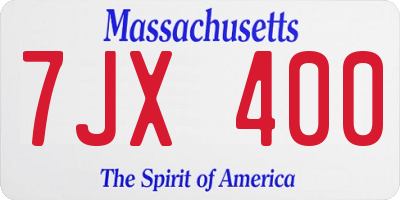 MA license plate 7JX400
