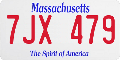 MA license plate 7JX479