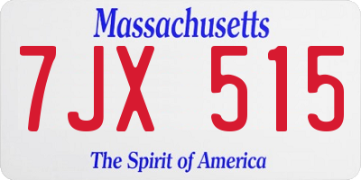 MA license plate 7JX515