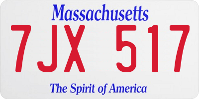 MA license plate 7JX517