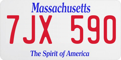 MA license plate 7JX590