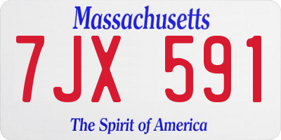 MA license plate 7JX591