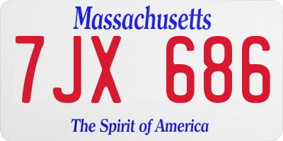 MA license plate 7JX686