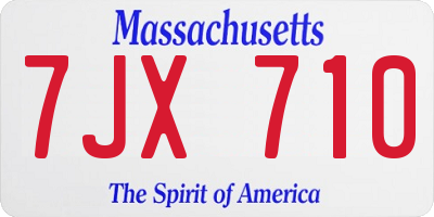 MA license plate 7JX710