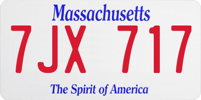 MA license plate 7JX717
