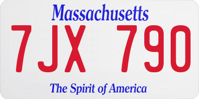 MA license plate 7JX790