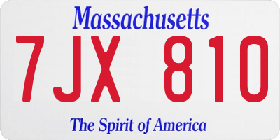 MA license plate 7JX810