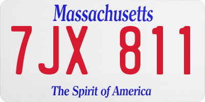 MA license plate 7JX811