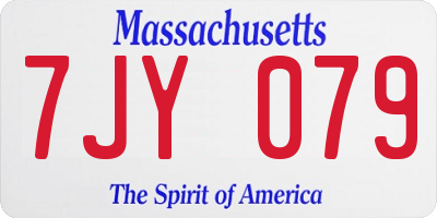 MA license plate 7JY079