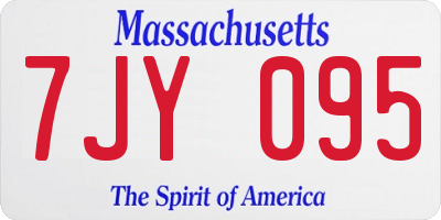 MA license plate 7JY095