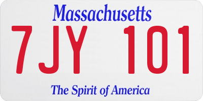 MA license plate 7JY101